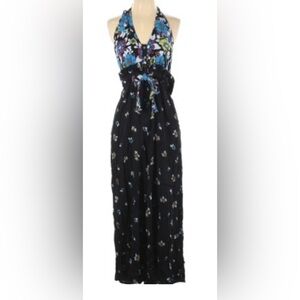 Free People Daisy And Dreams Floral Jumpsuit, EUC, XS, Black And blue